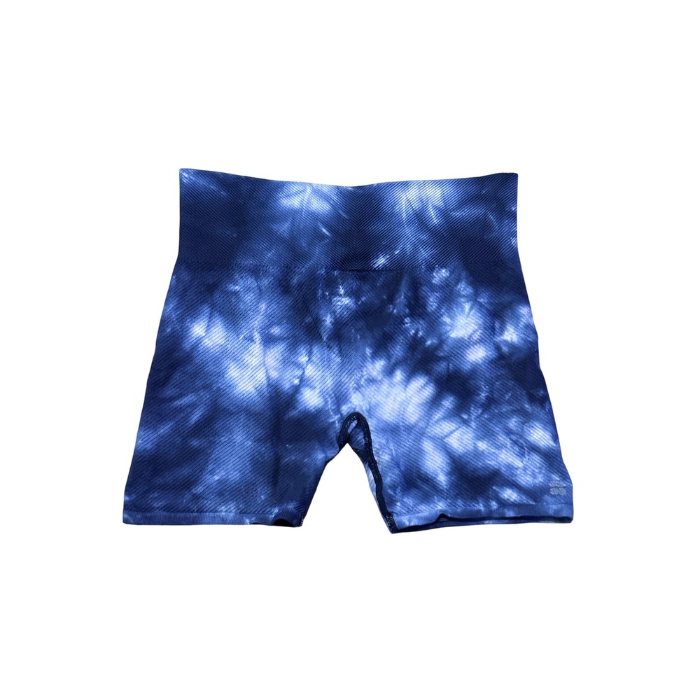 Sweaty Betty Super Soft Seamless‎ Shorts Blue Tie Dye High Waisted Yoga Large